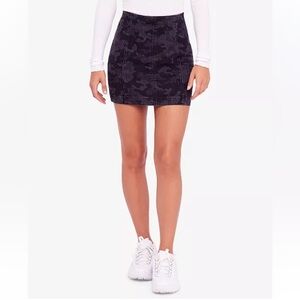 Free People Black Camo Mini Skirt, Size 6